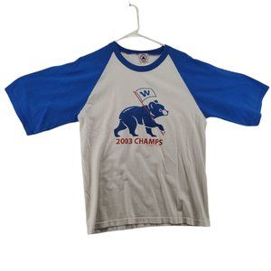 Vintage Chicago Cubs Shirt Men’s Short Sleeve Crew Neck White Size MEDIUM